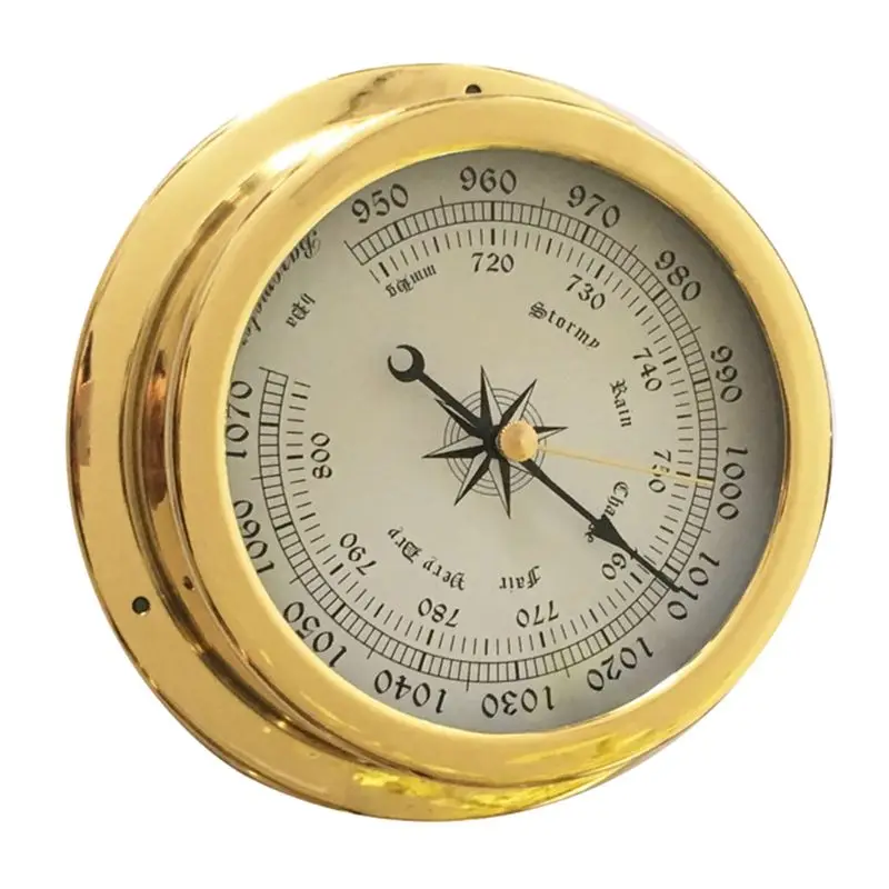 4 Cm 4 VNT./set Termometras su Drėgmėmačiu Barometras Laikrodžiai Laikrodis Vario Apvalkalas, Cirkonio Jūrų Oras Stotis 964E
