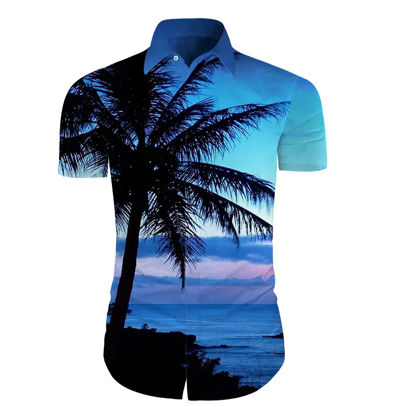 Cloudstyle Mens Atsitiktinis Mygtuką Havajų Spausdinti Kokosų Medžio Jūros Paplūdimio Havajų Marškinėliai trumpomis Rankovėmis Camisa Masculina Vyrų Marškinėliai M-5XL