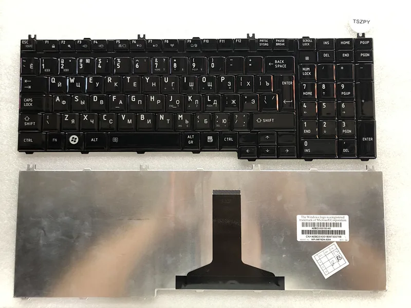 Naujas RUSŲ klaviatūra ForTOSHIBA P300 L350 L 355 L500 L505 L550 už p200 A500 A505 RU blizgus