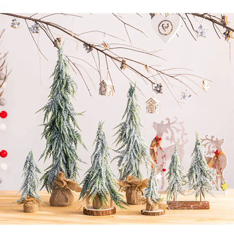 Kalėdų Eglutė Dekoras, Flocking Sniego Desktop Mini Mažas Kalėdų Medžio Centras Langą Naujųjų Metų Kalėdų Puošybos Reikmenys ww108