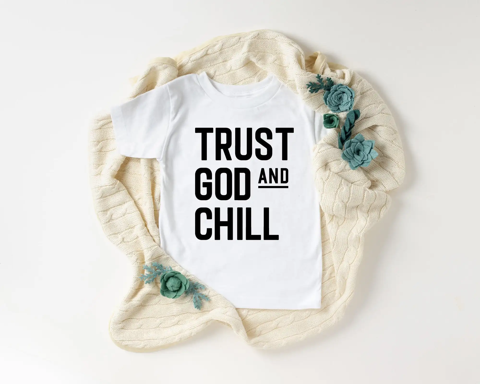Pasitikėti Dievu ir Chill Shirt Baby & Vaikiški Marškinėliai Religinių Bamblys Krikščionių Marškinėlius Biblijos Stichijos T Shirts Vasaros Trumpas Rankovėmis Tee