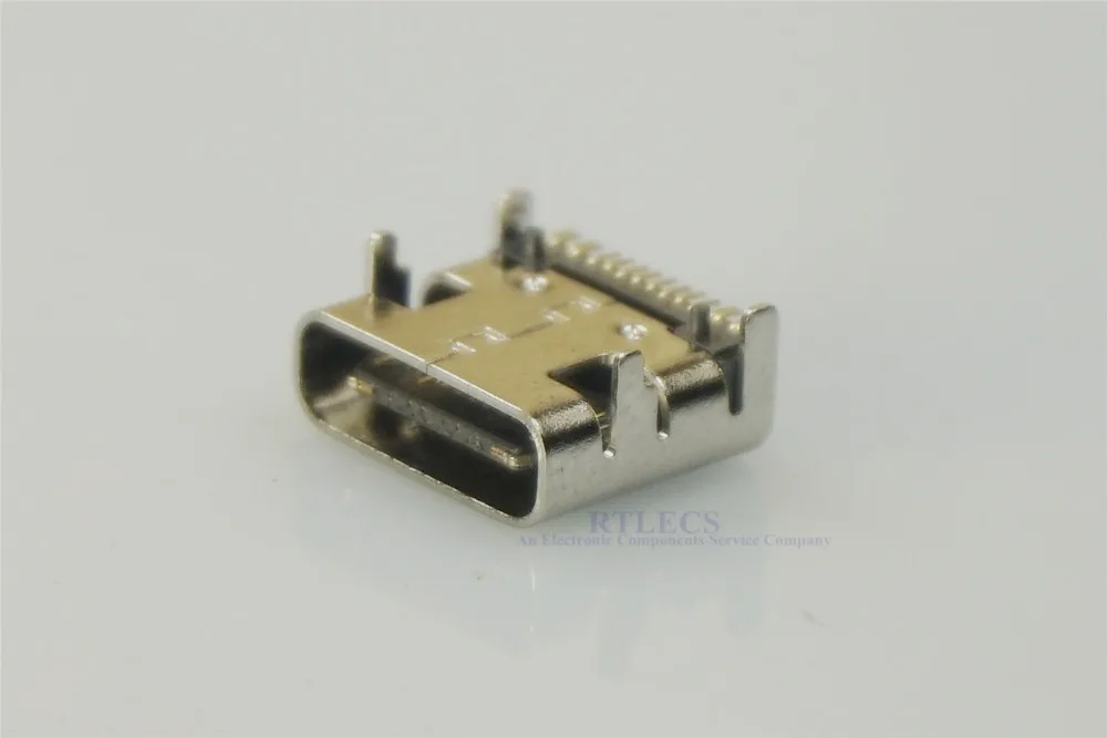 100vnt USB 3.1 C Tipo Jungtis 16 Pin stačiu Kampu SMT Tab Moterų Lizdas Paramos Pin Per Skyles Tipo PCB-C Talpykla