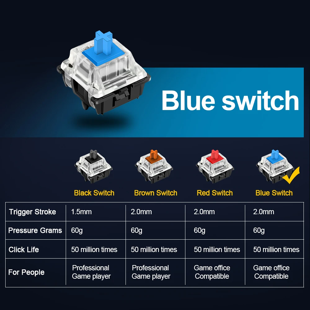 Redragon K552 Aliuminio USB Mechaninė Žaidimų Klaviatūra, Mėlyna Jungiklis 