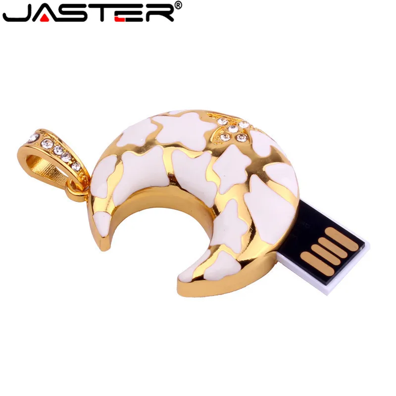 JASTER kristalinis mėnulis USB Flash Drive 16GB 32GB brangakmenių pen ratai Suteikia dovana draugei