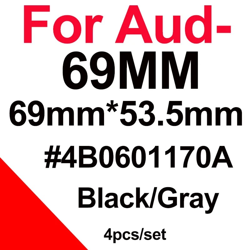 Karšto pardavimo 4pcs/set 69MM 4B0601170A Originalūs Užsakymą Automobilių Ratų Centras Hub Caps Audi TT A3 A4 A5 A6 A7 A8 Q5 R8 S4 S5 S6