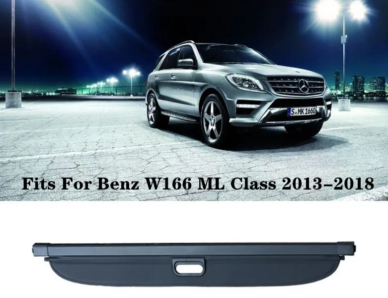 Aukštos Qualit Automobilio Galinės bagažo skyriaus Dangtis Security Shield Ekrano atspalvis Tinka Mercedes-Benz W166 ML Klasės 2013-2018 m. (juoda, smėlio spalvos)