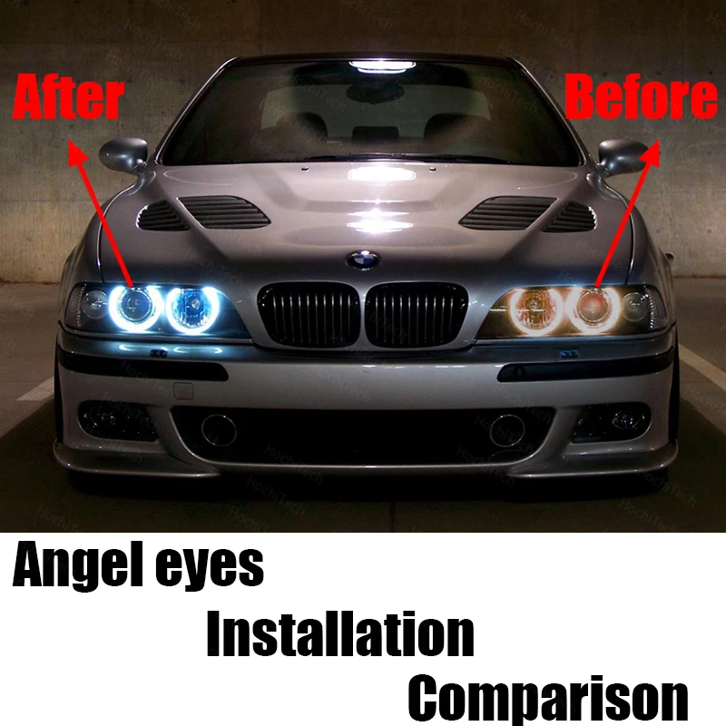 Baltos spalvos Itin Ryškios Nemokamai Klaida 6000K LED Lemputė h8/h11 LED Angel Eyes Marker BMW 2008-2010 m. 5 Serija E60 (IGS) 240W