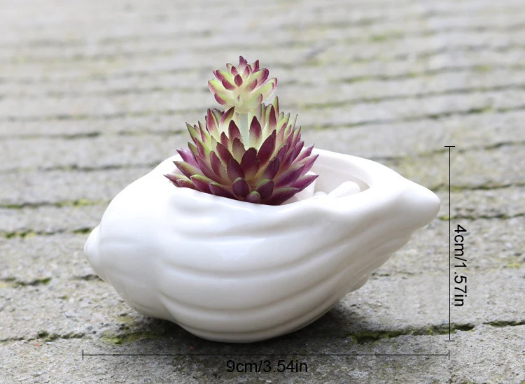 6 vienetų Viduržemio jūros shell myli vaza, vazonas baltas jūrų gyvūnų statula sultingas gėlių vazonas keramika namų vestuvių dovana