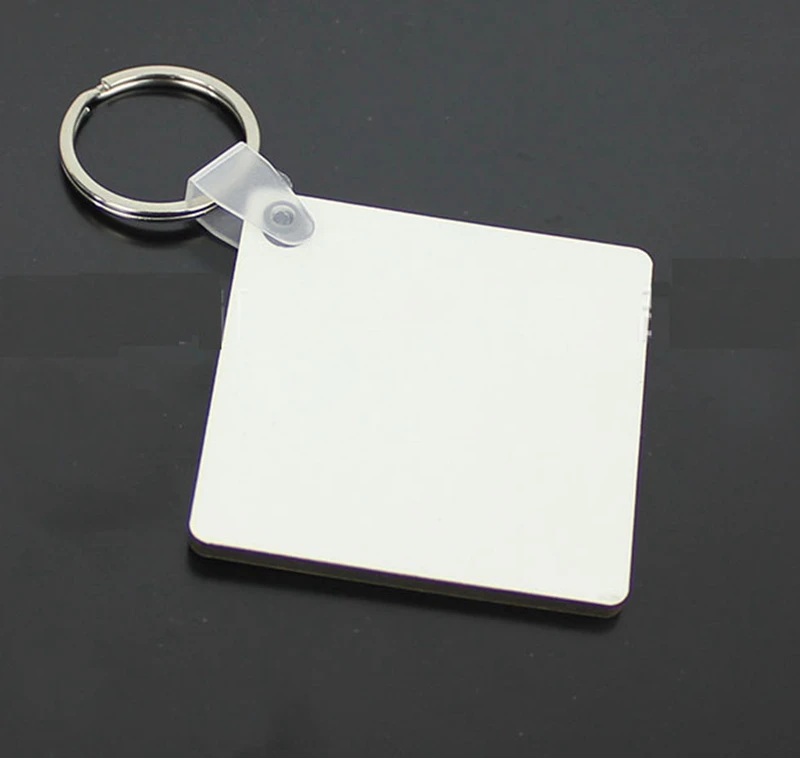 30pcs MDF Key Chain Kvadratinių Medinių Sunku Valdybos Dvipusis Spausdinimas paketų prižiūrėtojų raktinę Tuščią Keychain 