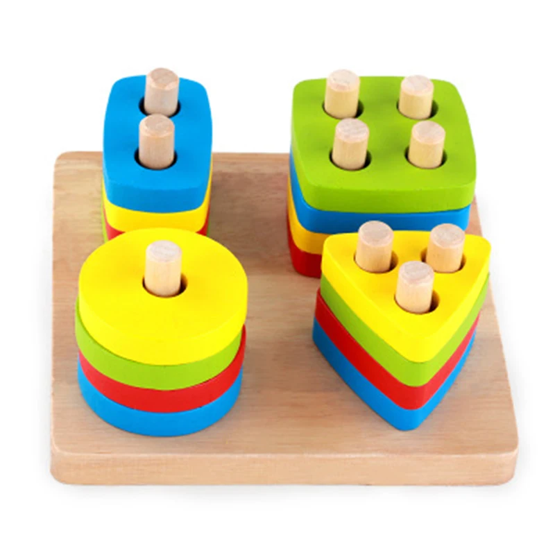 Žaislai Švietimo Spalvingi Mediniai Geometrinio Rūšiavimo Lenta Montessori Vaikų Švietimo Žaislai, Kamino, Statybos Įspūdį Vaikų Dovanų