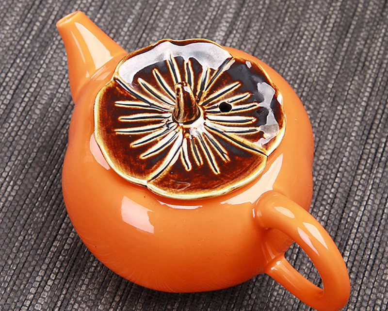 Kūrybos Persimonas Modelis Kung Fu Keramikos Arbatos Rinkinys Apima 6 puodeliai 1 arbatinukas,Raudona glazūra Išskirtinį Porceliano Arbatos Puodelio drinkware