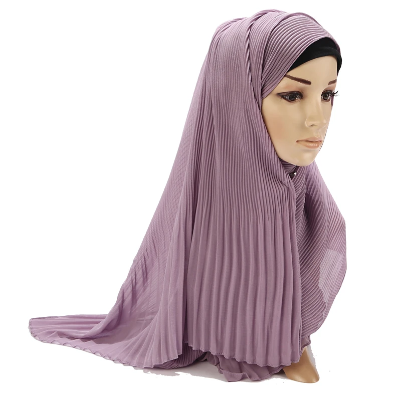 KARŠTO PARDAVIMO Malaizija STILIAUS Hijab Tudung Burbulas Šifono Skara Plisuotos Musulmonų Moterų Skara Gniuždymo Wrap Šalikai Hijab 85*180cm