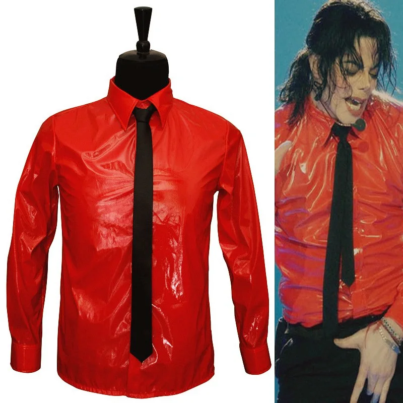 Klasikinis MJ Atminties Michael Jackson Raudona Lakinės Odos Pavojingų BLOGAI, Uogienė Marškinėliai Šalis Dovana Helovinas