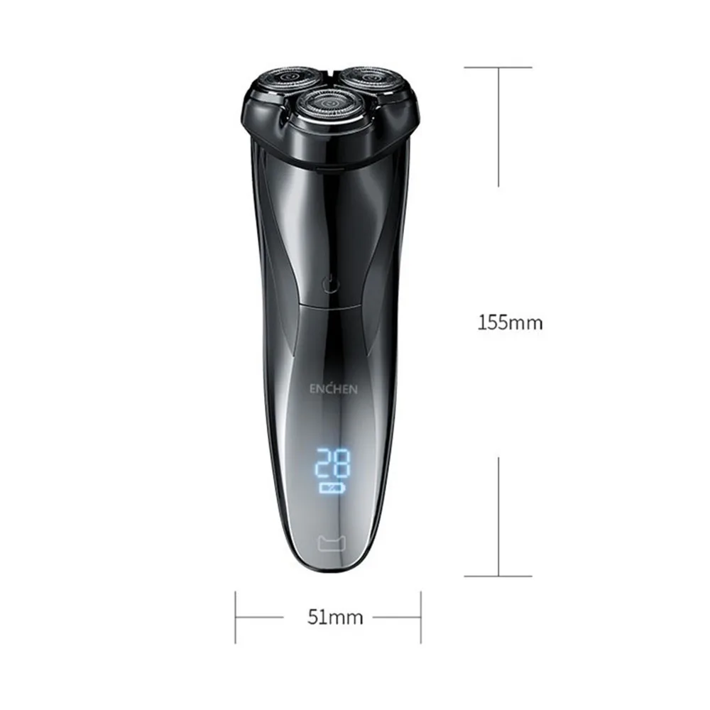 Enchen Elektrinis Skustuvas Vyrams Skutimosi Šlapias Skustuvas USB Įkrovimo BlackStone3 Protingas Kontrolės Skustuvas Aštrių Vandeniui Hair Clipper