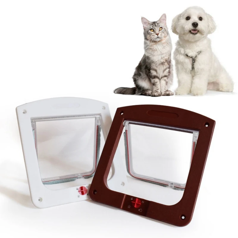 Gyvūnų Duris Cat 4 Būdas Rakinama ABS Saugaus Kačių Dėžė Vartų Pet Durų Katėms Mažų Šunų Pro Wall mount Duris