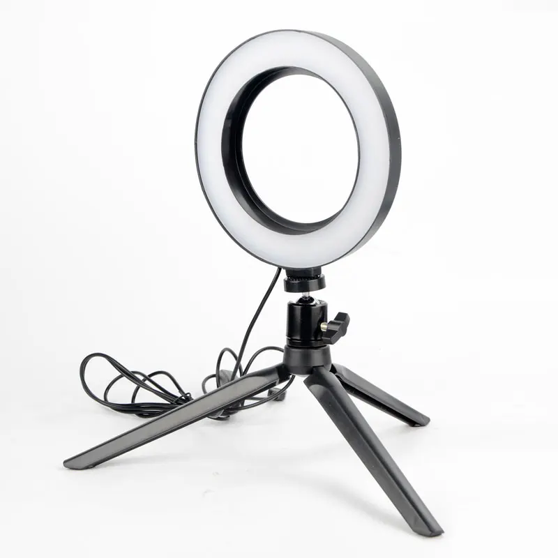 6 Colių 16cm Žiedas Šviesos diodų (LED) Selfie 20cm Stovo, Trikojo Darbalaukio Pritemdomi 