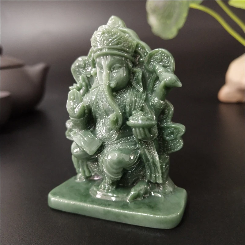 Viešpats Ganeša Budos Statula Namų Puošybai Cheminių Jade Akmuo, Dekoratyviniai Ganesh Dramblys Dievo Skulptūra Figūrėlės Budos Statula