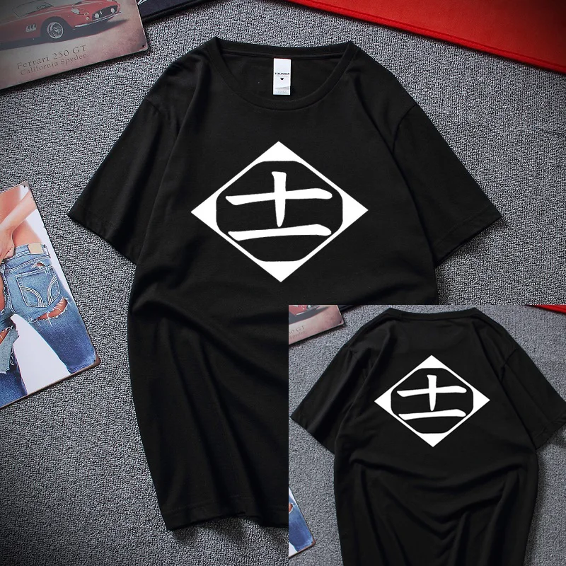 Balinimo 11 Devision Logo T shirt Kapitonas Zaraki Kenpachi Ichigo Anime Mens Tee Priemoka Medvilnės, trumpomis Rankovėmis, marškinėliai Topai