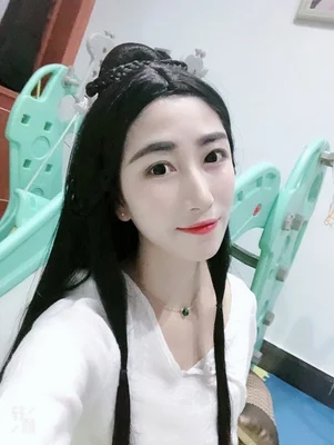70cm princesė šalis remia kinijos senovės plaukų cosplay juoda vintage plaukų vaikams ir mažas veido moterims, helovyno cosplay