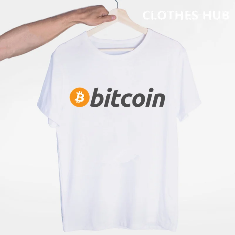 Bitcoin Originalaus Logo T Shirt Spausdinti Trumpomis Rankovėmis T-Shirt Nauji Aukštos Kokybės Vyrai Tee Marškinėliai