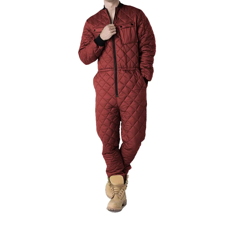 Kietas Mens darbo drabužiai Jumpsuit vientisas ilgomis Rankovėmis Rompers Žiemą Šiltas Drabužis Naujas Užtrauktukas Playsuits Vyrų Rudens-Žiemos Homewear