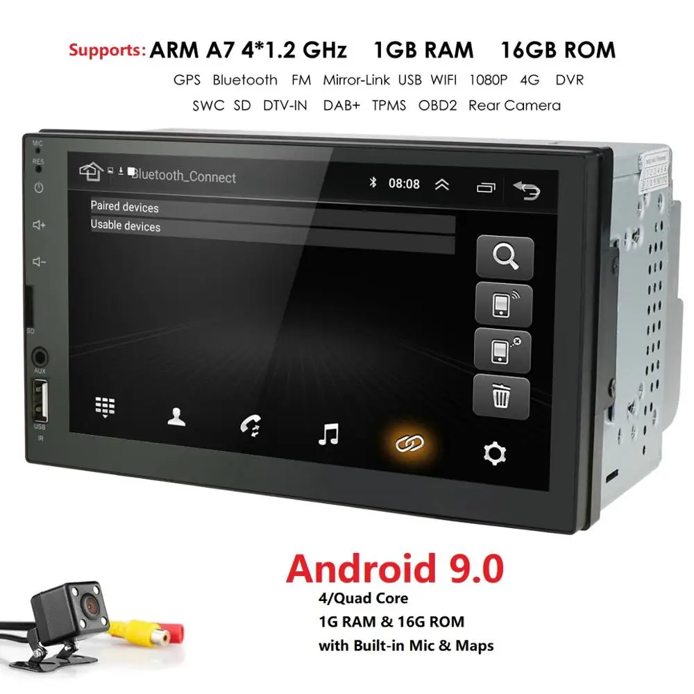 Automobilio Multimedijos Grotuvas Andriod GPS Navigacijos 2DIN HD Autoradio WiFi USB FM 2 Din 7