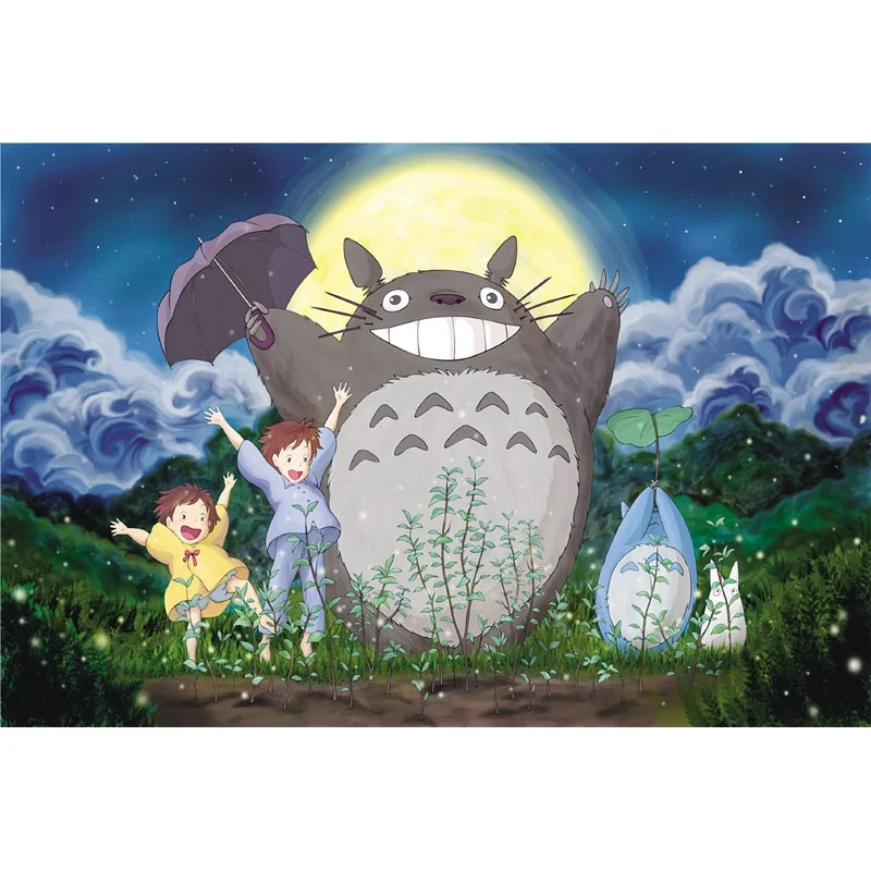 Totoro medinės dėlionės 1000/500/300 vienetų Hayao Miyazaki anime periferinių sunku vaikams mokomieji žaislai
