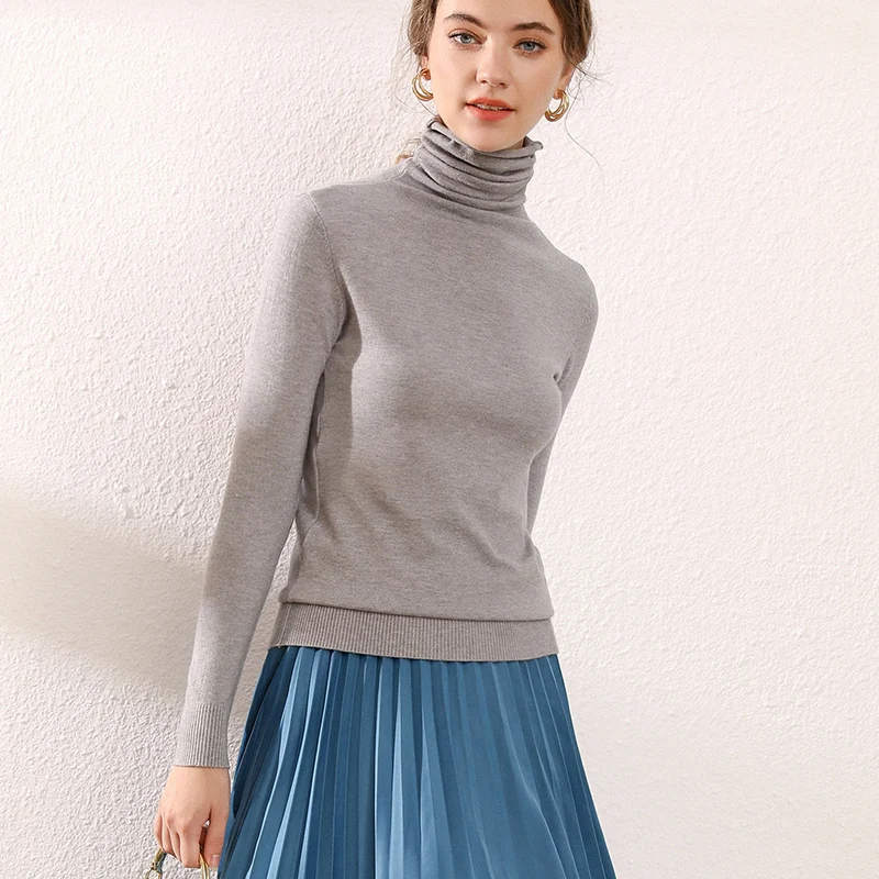 Golfo Drabužiai moterims megztinis knittd rudenį, žiemą šiltas megztinis ruožas minkštas plonas megztinis-top ilgomis rankovėmis drabužius