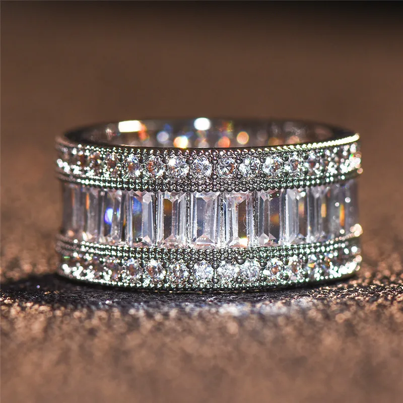 Europos Stiliaus Moteris Kristalų Cirkonis Akmens Žiedas, Sidabro Spalvos Nuotakos Sužadėtuvių Žiedą, Derliaus Šalis, Vestuviniai Žiedai Moterims