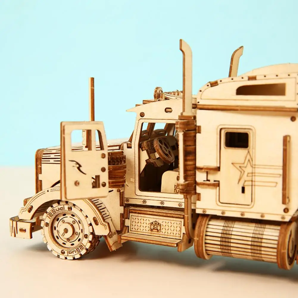 Creative 3D Automobilių Sunkvežimio Modelis Savęs Surinkimas Medinės Dėlionės Dėlionės 