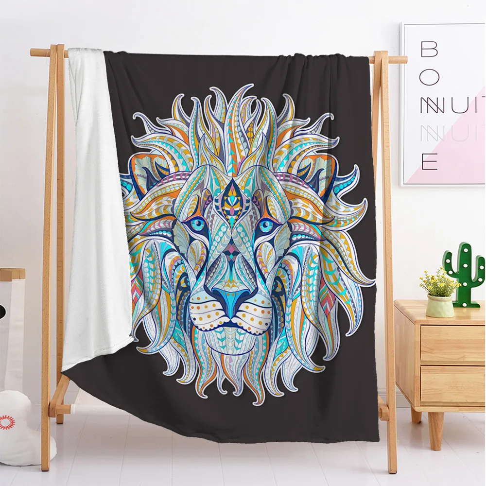 Populiarus Bohemijos mielas Liūtas eksporto Papildomų didelių ir mažų dydžio antklodė gobelenas miega antklodė minkšta flanelė patalynės tuščias
