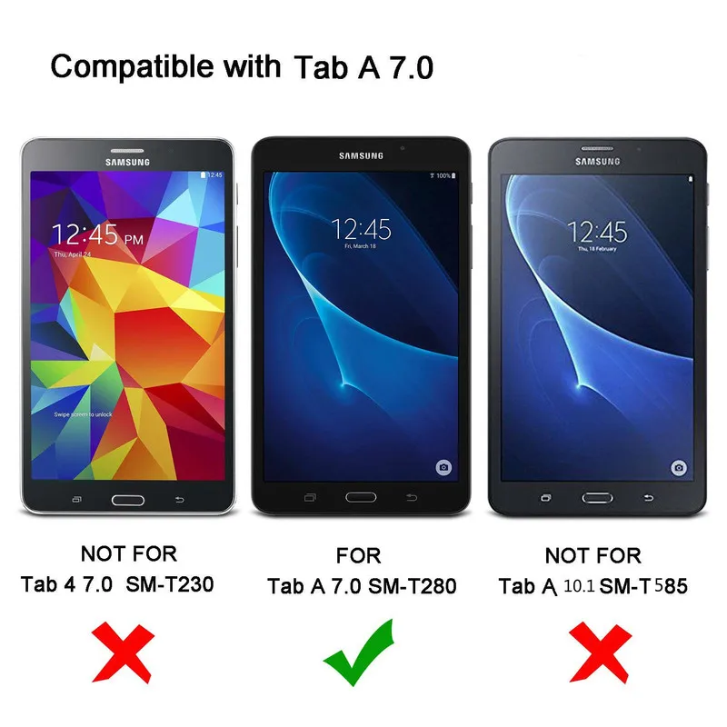 Magnetinio PU Odinis dėklas, Skirtas Samsung Galaxy Tab 7.0 2016 SM-T280/T285 Saugiklis galinio Dangtelio Tab 7.0 colių Atveju+filmas+rašiklis