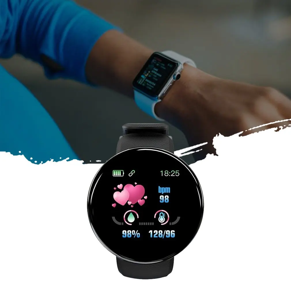 Karšto Smart Watch Širdies ritmo Monitorius Kraujo Spaudimas Smartwatch Žiūrėti Vandeniui Sport Fitness Tracker Žiūrėti D18 Reloj inteligente