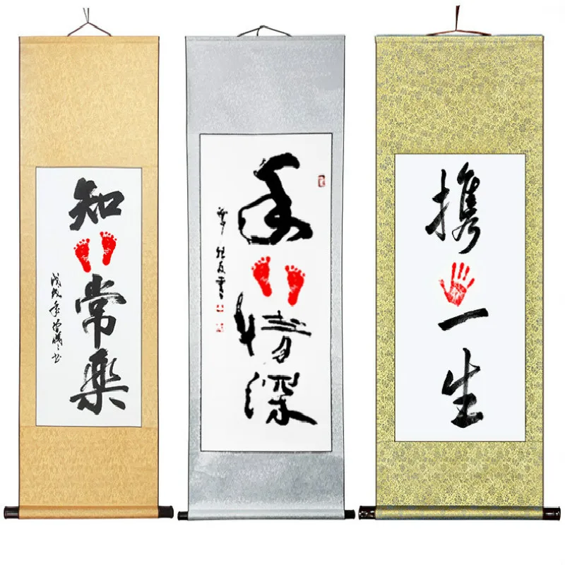 Tuščias Tapybos Ryžių Popieriaus Kryptis Kabinti Kryptis Kinų Kaligrafija Kabinti Ašis su Raw Xuan Popieriaus Kaligrafijos Reikmenys