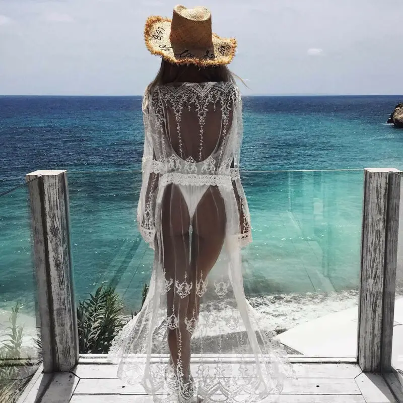 Hirigin Moterų Vasaros Nėriniai Nėrimo Bikini Padengti Iki Spausdinimo Beach Top Caidigan Paplūdimio Maudymosi Kostiumėlį Padengti Iki Paplūdimio Suknelė Šifono Paplūdimio