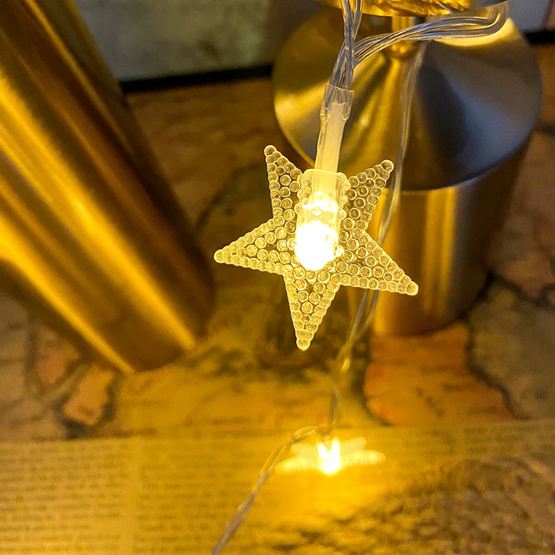 5M LED Star Lauko Vandeniui Saulės Styginių Šviesos Girlianda Vestuves Atostogų Lempos, Užuolaidų Dekoro Pasakų Žibintai Namų Dekoro