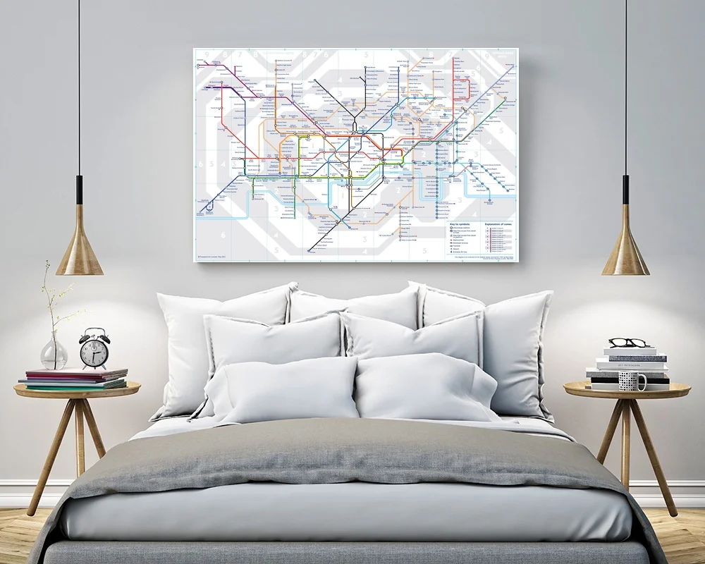 Londono Tube map Filmą Sienos Meno Dažai Sienų Dekoras Drobė Spausdina Drobė Meno Plakatas Naftos Paveikslai, be Rėmelio