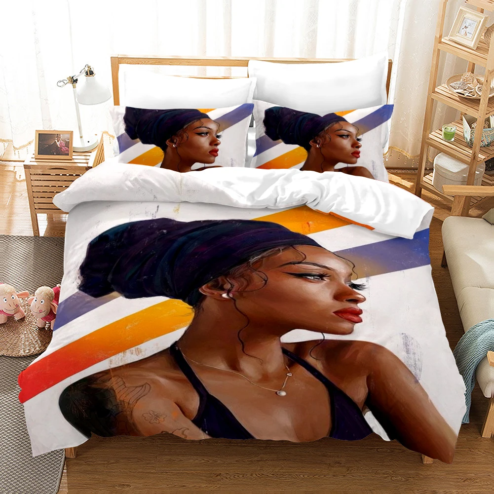 3D Atspausdintas Afrikos Moteris Seksuali Laukinių Mergina Antklode Padengti Suaugusiems Šalikas Patalynės Komplektas Afrikos Lova Set Queen ' King Size Lova Užvalkalai