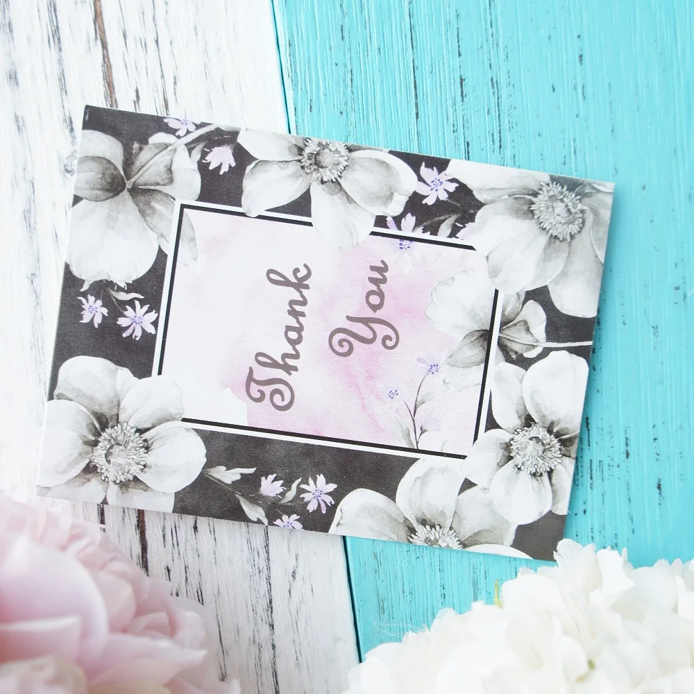 50pcs Mini Kortelės gėlių ačiū kortelę elegantiškas stilius multi-naudoti kaip Scrapbooking kvietimą PASIDARYK pats Apdailos šalies dovanų kortelės pranešimą