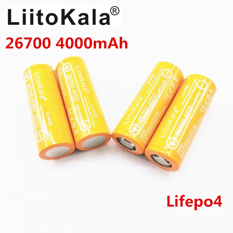 LiitoKala Lii-40E3.2V 26700 4000mAh Lifepo4 Akumuliatorius šviesos saulės šviesa mikrofonai Vietoj 26650