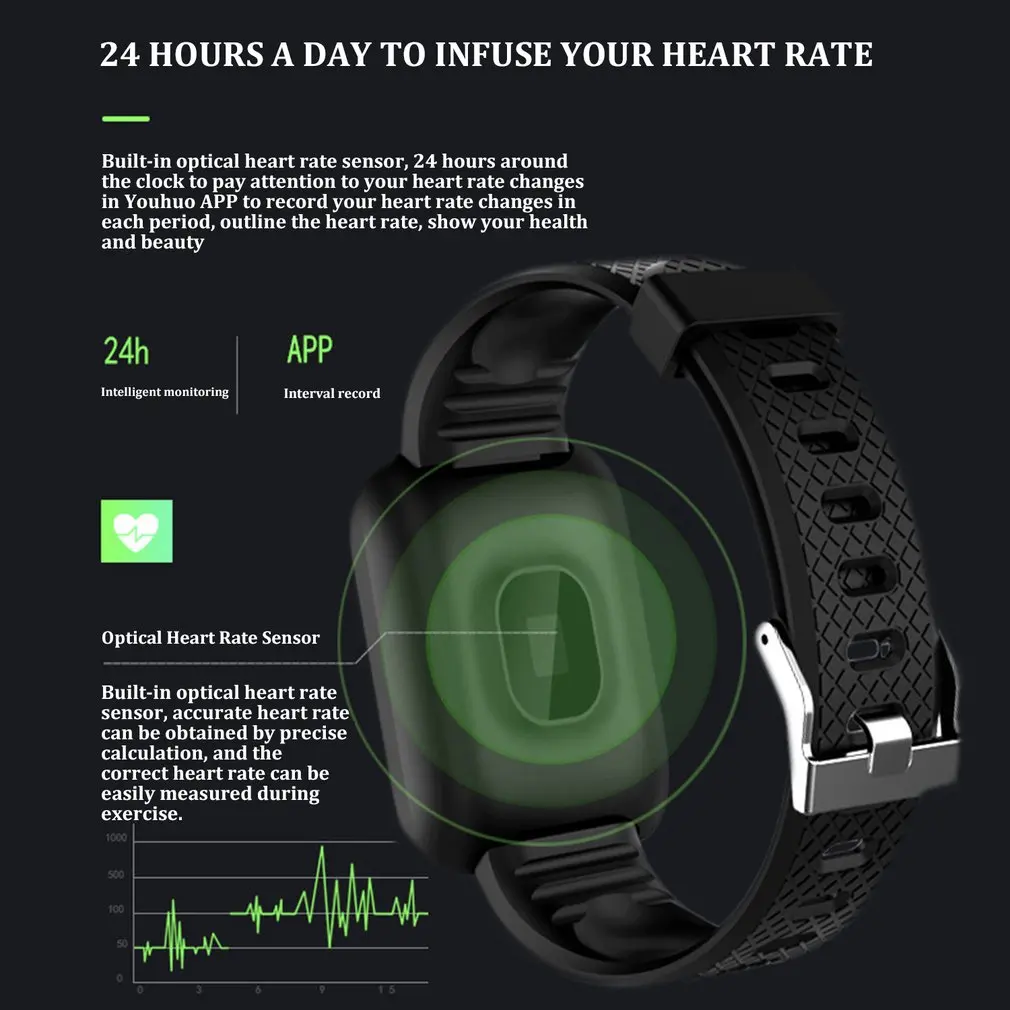 116 Plius Išmaniųjų Laikrodžių Apyrankės Sporto Treniruoklių Kraujo Spaudimą, Širdies Ritmą Skambinkite Pranešimą Priminimas Pedometer D13 Smart Žiūrėti 2020 Naujas
