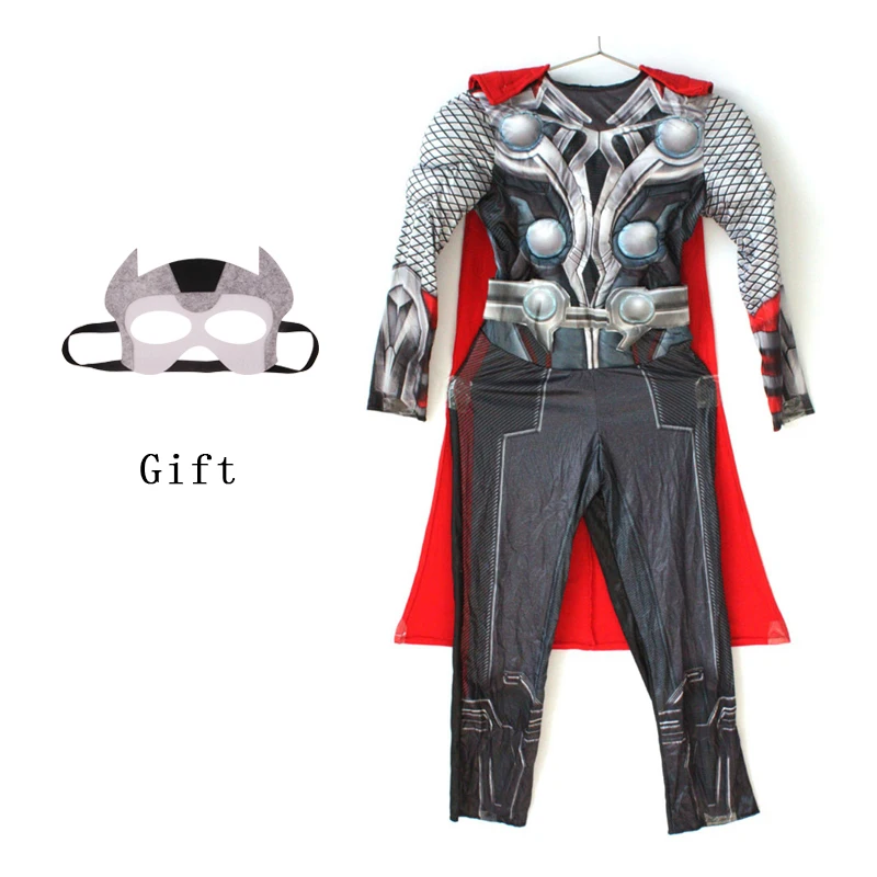 Kostiumai balta cosplay vaikų raumenų kostiumas apsiaustu Thor išmesti su kauke vėjo kostiumas anime kostiumas superhero vaikams berniukas kostiumas