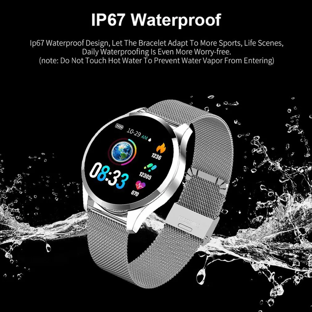 Moterų Smart Žiūrėti Lady Fitness Apyrankę Smartwatch Laikrodį IP68 Vandeniui Širdies ritmo Monitorius 