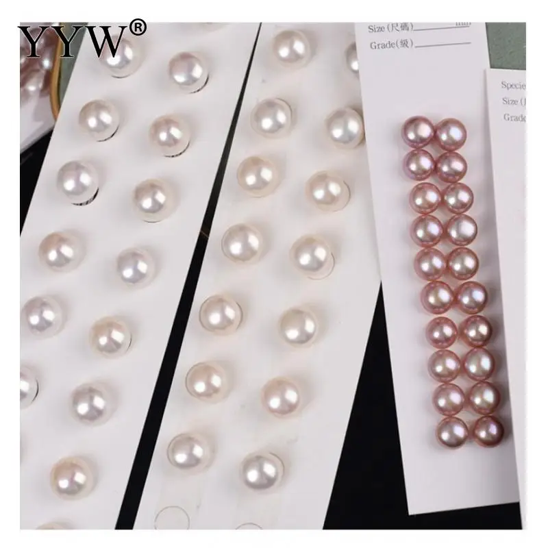 Didmeninė Pusė Gręžti Mygtuką Pearl Kultūringas Gėlavandenių Perlų Karoliukus, AAA 5-12.5 mm Balta Rausva, Violetinė Mygtuką Perlų Papuošalai
