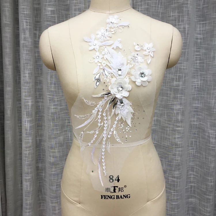 3D Zawalcowany Stereo Nėrinių Gėlių Pleistras Vaikų Pilvo Šokių Drabužius Tiara Kostiumas Vestuvių Suknelė Jaustis 