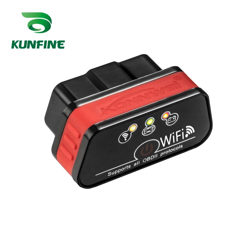 KUNFINE Super Mini KW901 WIFI ELM327-V1.5 ODB2 OBDII Automobilių Diagnostikos Skaitytuvas Priemonė, ELM 327 Kodas Skaitytojas Veikia 