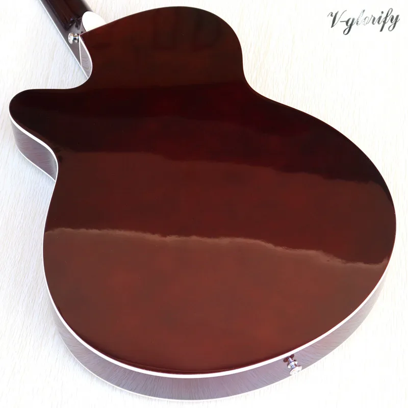Visą liepų plonas kūnas akustinė gitara su ekvalaizerio natūralių spalvų cutaway dizainas 40 colių liaudies gitara akustine Gitara