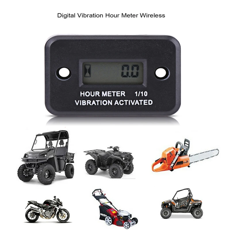 Atsparus vandeniui Skaitmeninės Vibracijos Valandų Skaitiklis Su 5 skaitmenų LCD skaitmeninis ekranas tinka Vibracija, Mašina, Motociklas, ATV Valtis Marine