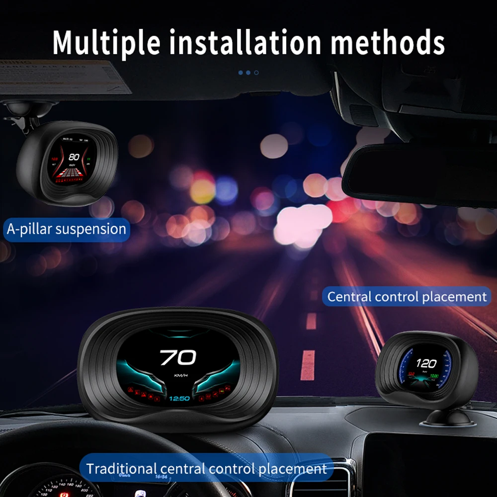 Geyiren P20 GPS+OBD2 Veidrodis HUD Automobilių Head up display Geriau nei Greičio Projektorius Apsaugos Signalizacijos Laiko greičio viršijimo Įtampa