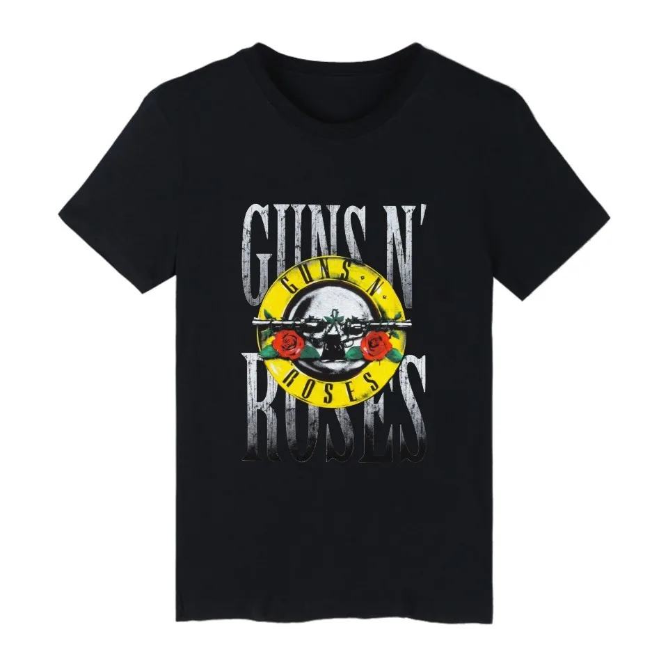 Guns N Roses, Marškinėliai Vyrams, Moterims, Hip-Hop trumpomis Rankovėmis marškinėlius (T-shirt Harajuku Streetwear T Shirts Top brand Drabužiai, Ginklai ir Rožės